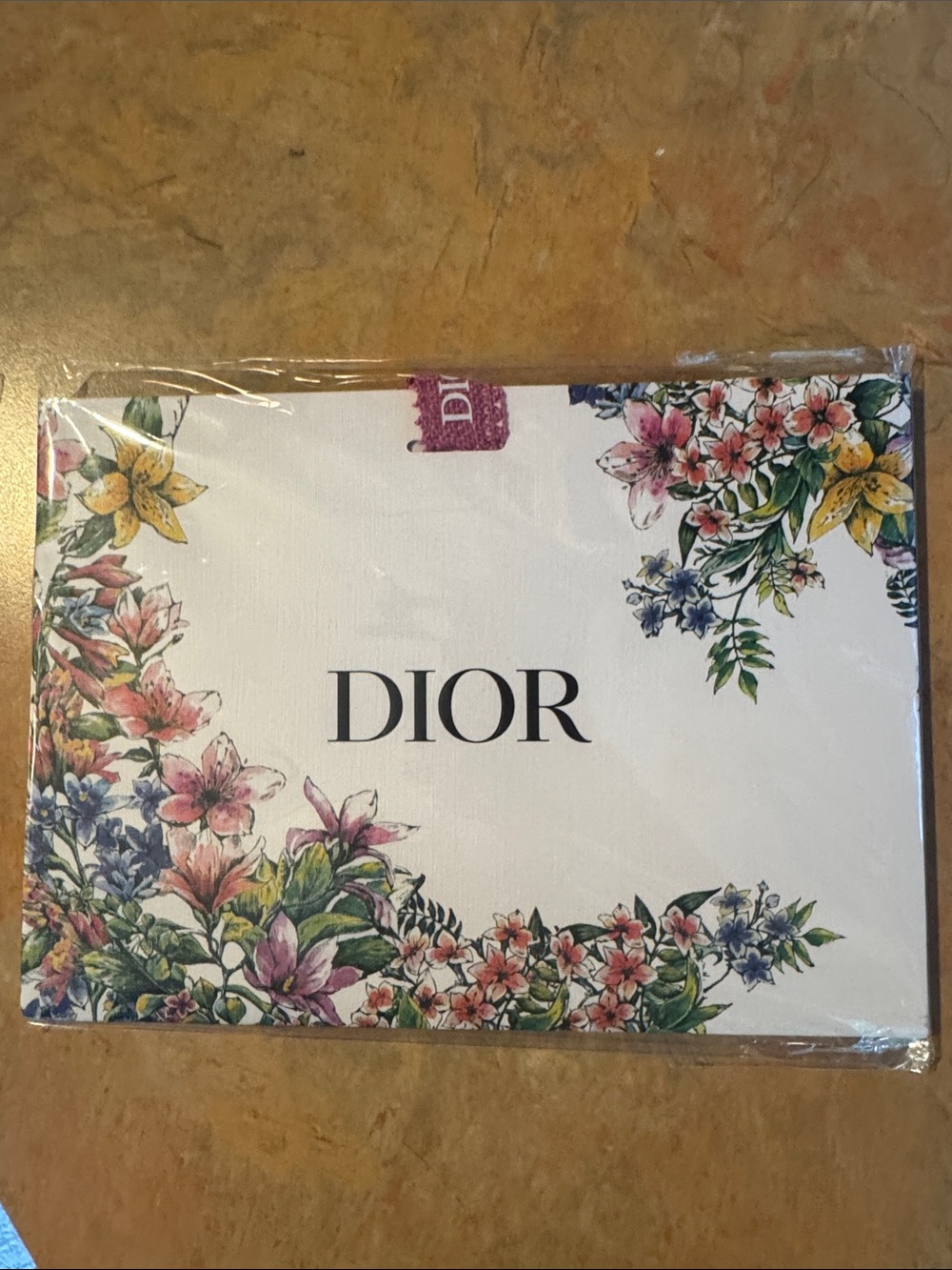 Dior White Floral Gift Bag with Multicolor Blooms